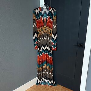 Veronica M Vibrant Chevron Long Sleeve Dress